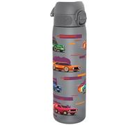 ION8 Water Bottle, 500ml/18oz, Slim Leak Proof & BPA-Free Drinking Bottle, Secure Lock Prevents Spills, Dishwasher Safe, Carry Handle, Ideal for Adults & Kids - Travel, Gym & School, Sport Cars Design