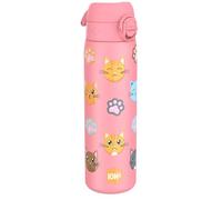 Ion8 Water Bottle, 500ml/18oz, Slim Leak Proof & BPA-Free Drinking Bottle, Secure Lock Prevents Spills, Dishwasher Safe, Carry Handle, Ideal for Adults & Kids - Travel, Gym & School, Cats