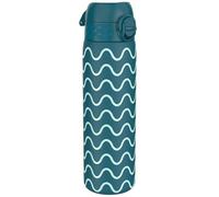 Ion8 Water Bottle, 500ml/18oz, Slim Leak Proof & BPA-Free Drinking Bottle, Secure Lock Prevents Spills, Dishwasher Safe, Carry Handle, Ideal for Adults & Kids - Travel, Gym & School, Waves