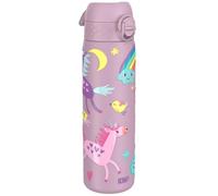 Ion8 Water Bottle, 500ml/18oz, Slim Leak Proof & BPA-Free Drinking Bottle, Secure Lock Prevents Spills, Dishwasher Safe, Carry Handle, Ideal for Adults & Kids - Travel, Gym & School, Unicorns