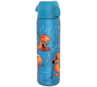 Ion8 Water Bottle, 500ml/18oz, Slim Leak-proof & BPA-Free Drinking Bottle, Secure Lock Prevents Spills, Dishwasher Safe, Carry Handle, Ideal for Adults & Kids - Travel, Gym & School, Dino Band