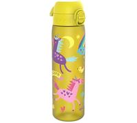 Ion8 Water Bottle, 500ml/18oz, Slim Leak-proof & BPA-Free Drinking Bottle, Secure Lock Prevents Spills, Dishwasher Safe, Carry Handle, Ideal for Adults & Kids - Travel, Gym & School, Yellow, Unicorns
