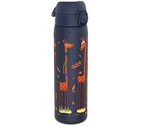 Ion8 Water Bottle, 500ml/18oz, Slim Leak Proof & BPA-Free Drinking Bottle, Secure Lock Prevents Spills, Dishwasher Safe, Carry Handle, Ideal for Adults & Kids - Travel, Gym & School, Navy, Giraffe