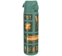 ION8 Water Bottle (500ml) Slim Leak Proof & BPA Free Thermal Drinking Bottle, Triple Lock Lid to Prevent Spills & Hide Away Handle, Made with Vacuum Insulated ThemoShield StainlessSteel, Fishing
