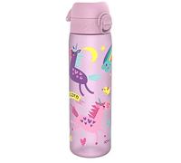 Ion8 Water Bottle, 500ml/18oz, Slim Leak Proof & BPA-Free Drinking Bottle, Secure Lock Prevents Spills, Dishwasher Safe, Carry Handle, Ideal for Adults & Kids - Travel, Gym & School, Lilac Unicorns