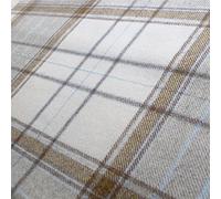 Iona 'Autumn Plaid' : Brown and Cream Wool Upholstery Fabric from Loome Fabrics, Sample 10 x 14 cm