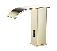 IONAZQTWW Sensor Taps for Wash Basin Automatic Sensor Touchless Bathroom Sink Faucet Waterfall Basin Taps, Gold-Tall Basin Taps, Cold Water Tap Made in China