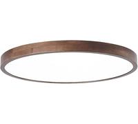 IONAZQTWW Walnut Color Wooden Ceiling Light Modern Minimalist Ultra-Thin Round Ceiling Lights for Bedrooms New Chinese Solid Wood Living Room Flush Mount Lighting Fixture Three-Color Dimming,40 * 5CM