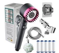 Iondrops Showerhead,Filtered Shower Head,High Pressure Handheld with 5PCS Water Filter,Adjustable Settings with 1.5m Stainless Steel Hose(B)