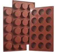 ionEgg 15 Cavities Cylinder Silicone Molds, Non-Stick, Food Grade, Flexible, and Durable Molds for Baking, Mini Soap Making, Candy, Dessert, Ice Cube and Crafts, Pack of 3