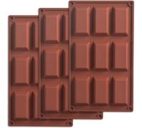 ionEgg 9 Cavities Trapezoid Blocks Silicone Mold, Food-Grade Non-Stick Flexible Molds for Soap, Candle, Chocolate, Resin Art and Baking, Pack of 3