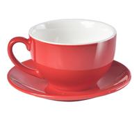 ionEgg Porcelain Coffee Cup with Saucer, 220ml, for Cappuccino, Latte and Tea, Red