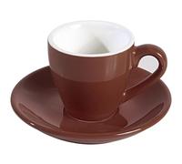 ionEgg Porcelain Espresso Cup with Saucer, Espresso shot Cup, 80ml/2.7Oz, Brown
