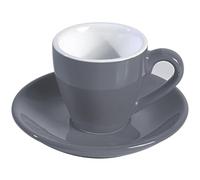 ionEgg Porcelain Espresso Cup with Saucer, Espresso shot Cup, 80ml/2.7Oz, Grey