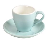 ionEgg Porcelain Espresso Cup with Saucer, Espresso Shot Cup, Demitasse Cup, 80ml/2.7Oz, Blue