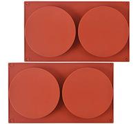 ionEgg Round Cake Pans, 5.4 Inches Silicone Moulds for Baking, Non-Stick & Quick Release Pans for Layer Cakes, Cheese, Rainbow and Chocolate Cakes, Pack of 2