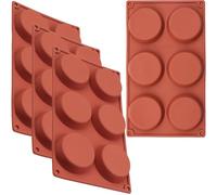 ionEgg Silicone Disc Molds with Tapered Side, 8cm Silicone Baking Mold, Nonstick & Quick Release, Mousse Cake Pan for French Dessert, Pie, Candy and Soap, Pack of 4