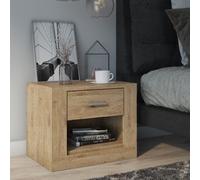 ionia wooden bedside cabinet with 1 drawer in artisan oak