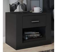 ionia wooden bedside cabinet with 1 drawer in matt black