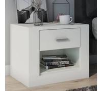 ionia wooden bedside cabinet with 1 drawer in matt white