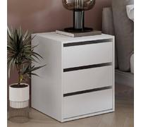 ionia wooden chest of 3 drawers in matt white
