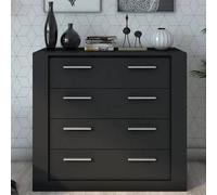 ionia wooden chest of 4 drawers in matt black