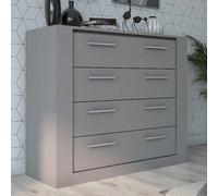 ionia wooden chest of 4 drawers in matt grey
