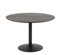 ionia wooden dining table round in black ash