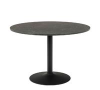 ionia wooden dining table round in black marble print