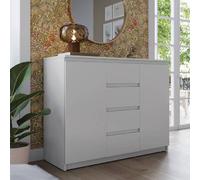 ionia wooden sideboard with 2 doors 4 drawers in matt white