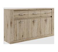 ionia wooden sideboard with 3 doors 3 drawers in san remo oak