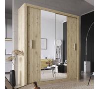 ionia wooden wardrobe with 2 sliding doors in san remo oak