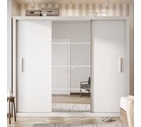 ionia wooden wardrobe with 3 sliding doors in matt white