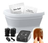 Ionic Foot Bath Detox Machine,Foot Detox Foot Bath Soak Tub with 2 Arrays,80 Disposable Foot Spa Liners,Detox Sea Salt,Folding Foot Spa Bucket,Home Salon-Level Foot Soaking Tub