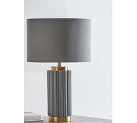 Ionic Grey Textured Ceramic & Gold Metal Table Lamp Grey