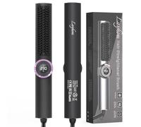 Ionic Hair Straightener Brush - 30s Fast Ceramic Heating, 15 Heat Settings, Anti - Scald Straightening Comb, Professional Hair Styling Tools for Women, Dual Voltage
