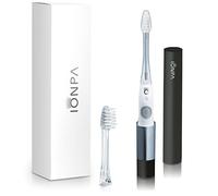 IONIC KISS IONPA DM Black Compact Ionic Power Electric Toothbrush with Travel Cap, Brushing Timer, 2 Modes, 2 Soft Extended Filament Brush Heads Made in Japan, KISS You, Outdoor DM-011BK