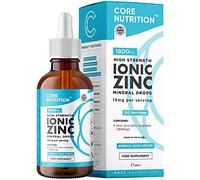 Ionic Zinc Liquid Drops - 60ml Glass Bottle - 120 Servings - High Strength 15mg - Supports Metabolism & Healthy Immune System - Made by Core Nutrition