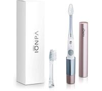 IONICKISS Sonic Travel Toothbrush | Ionic Toothbrush | Brushing Timer, 2 Modes, 2 Soft Extended Replaceable Brush Heads | ION Power + Sonic Action