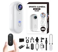 IonicSwift Camera - Hands-Free Pov Camera for Equestrians, I3 4k Thumb Action Cam with Clip, Thickened Drop-Proof Shell, Mount Anywhere, 170° Ultra-Wide Helmet Cam for Cycling & Vlogging(White,128GB)