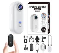IonicSwift Camera - Hands-Free Pov Camera for Equestrians, I3 4k Thumb Action Cam with Clip, Thickened Drop-Proof Shell, Mount Anywhere, 170° Ultra-Wide Helmet Cam for Cycling & Vlogging(White,0BG)
