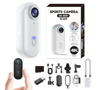IonicSwift Camera - Hands-Free Pov Camera for Equestrians, I3 4k Thumb Action Cam with Clip, Thickened Drop-Proof Shell, Mount Anywhere, 170° Ultra-Wide Helmet Cam for Cycling & Vlogging(White,32GB)