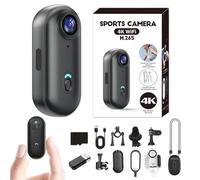 IonicSwift Camera - Hands-Free Pov Camera for Equestrians, I3 4k Thumb Action Cam with Clip, Thickened Drop-Proof Shell, Mount Anywhere, 170° Ultra-Wide Helmet Cam for Cycling & Vlogging(Black,64GB)