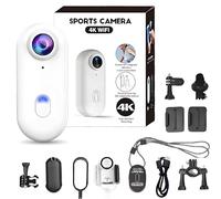 Ionicswift Riding Camera, 2026 New 4k Portable Wearable Sports Cameras with Magnetic Clip and Bracket,for Cycling, Travel, Diving, and Outdoor Adventures(White,4k)