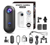 Ionicswift Riding Camera, 2026 New 4k Portable Wearable Sports Cameras with Magnetic Clip and Bracket,for Cycling, Travel, Diving, and Outdoor Adventures(Black,4k)