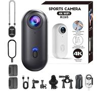 Ionicswift Riding Camera, Ionicswift Trail Camera, Smallest High-Res Cameras in The World, Mini 4K Thumb Action Camera, Wearable Small Body Cameras with Spring Clip, For Cycling Diving Travel (Black)