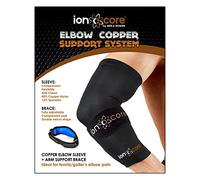 ionocore Tennis & Golf Elbow Support Protection System for Men & Women - Copper Compression Sleeve & Tennis Elbow Support Strap - Pain Relief & Recovery for Tennis Elbow, Golfers Elbow, Gym & Sports