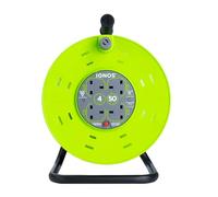 IONOS 4 Socket Cable Reel, 50m, Green, 13 Amp, Thermal Cut Out, Heavy Duty, Outdoor Extension Lead, Ideal for Garden, Workshop, DIY, Power Tools (ION50M13ACR1)