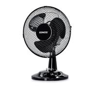 IONOS 9" Desk Fan, 2 Speed with Adjustable Angle, Portable & Carry Handle, Desktop/Bedside Airflow for Home & Office, Black (ION9BDESKFAN1PKB)