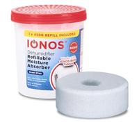 IONOS Dehumidifier, Refillable Moisture Absorber with 450 g Tablet Included - Absorbs up to 900 ml, Works with IONOS Refills, Unscented Damp Trap (IONRDEHUMSF1PB12)